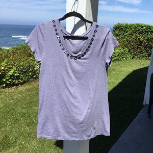 ANN TAYLOR LOFT Dusty Lilac Beaded Top Small🔴